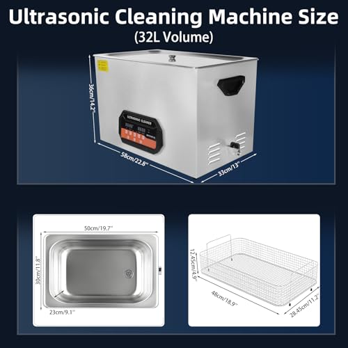 Ultrasonic Cleaner 2L with Heater & Timer, 40kHz SUS 304 Stainless Steel K9648