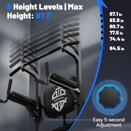 Sportsroyals Pull Up Bar Dip Station Power Tower Home Gym Strength Training Equipment R739989