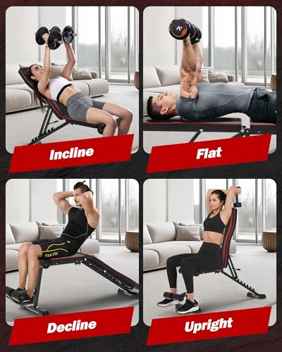 Adjustable Weight Bench for Home Gym, Foldable, 700LBS Capacity B1078