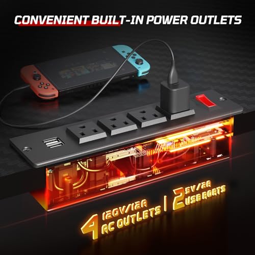 Bestier Gaming Desk with LED Lights, 51.3 Inch Computer Desk Q970