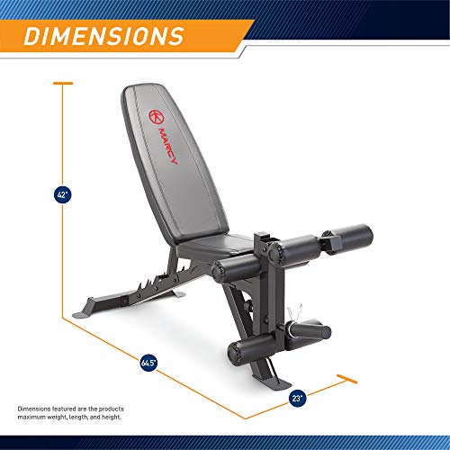 Marcy Adjustable Utility Bench with Leg Developer SB-350, Dark Gray H323