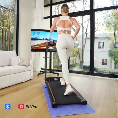 DeerRun Foldable Treadmill for Home with Incline and Handles K2464