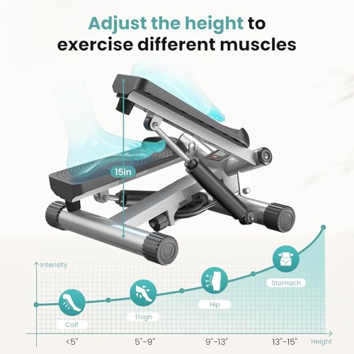 OLIXIS Mini Stepper with Resistance Bands, 265 LB Capacity, LCD Monitor T118580