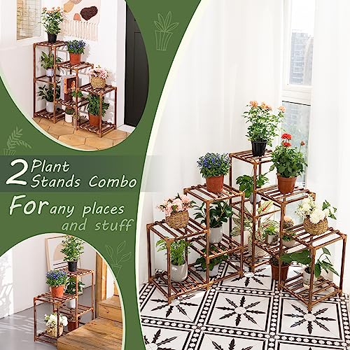Uneedem Plant Stand Indoor Outdoor, 10-Tier Tall Plant Shelf for Multiple Plants A6522