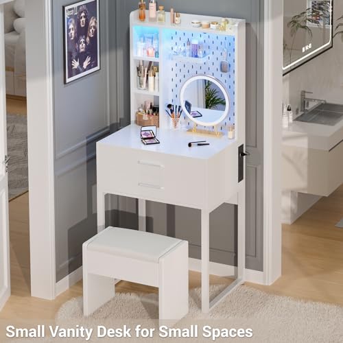 Black Vanity Desk with 4 Drawers and Charging Station O896