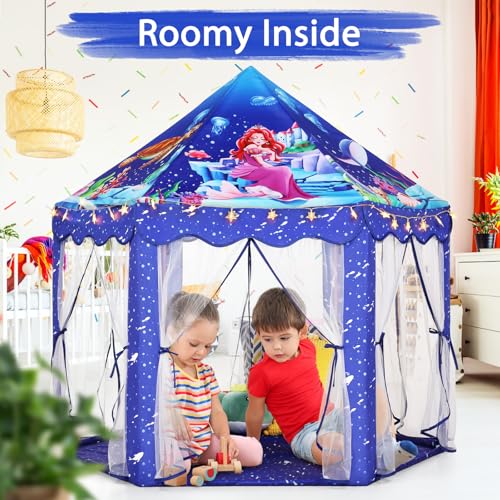 Monobeach Princess Tent Girls Large Playhouse with Star Lights L847553