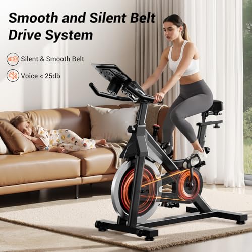CURSOR FITNESS Exercise Bike, Stationary Bike for Home, 300 LBS Capacity U542