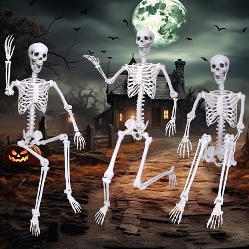 Wocst 6Ft Life Size Posable Skeleton with Movable Joints for Halloween Decor Y682720