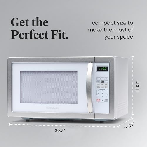 Farberware Countertop Microwave 1000W 1.1 cu ft Black Stainless Steel P5805