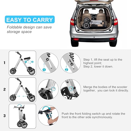TopMate ES32 Electric Scooter 3-Wheel Foldable Trike for Adults D49422