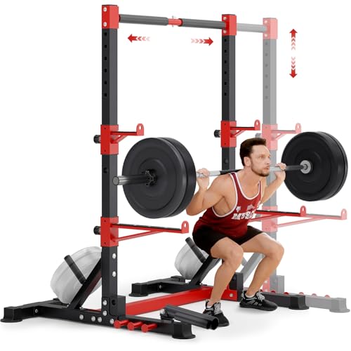 YOLEO Squat Rack with Adjustable Pull-Up Bar & Safety Arms for Home Gym S83351