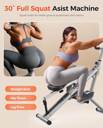 Sportsroyals Squat Machine for Home, Foldable Exercise Equipment with Adjustable Resistance O7532