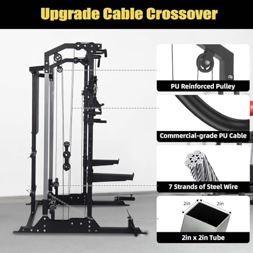 Power Cage 2000Lbs Capacity Power Rack with Cable Crossover O122915