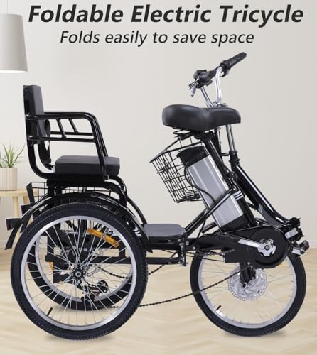 Electric Tricycle for Adults, 750W, Folding Fat Tire, 48V Removable Battery O76597