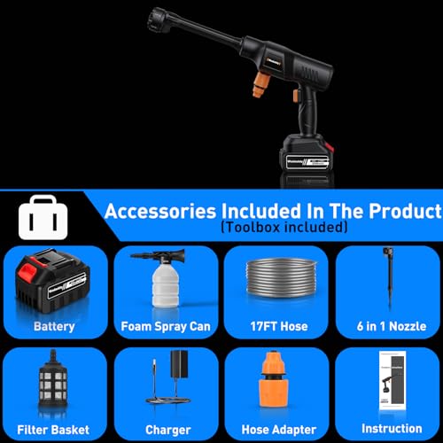 Portable Pressure Washer 900PSI Cordless with 2 Batteries K905908
