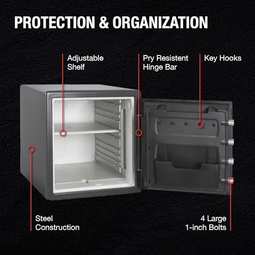 SentrySafe Fireproof Waterproof Steel Home Safe with Dial Combination Lock, Black Y353