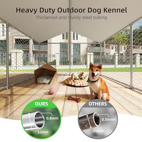 Outdoor Dog Kennel Heavy Duty with Waterproof Cover and Lock Q463