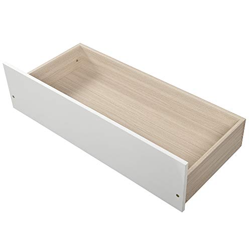 Harper & Bright Designs Twin Size Loft Bed with L-Shaped Desk and Stairs, Solid Wood, White D768