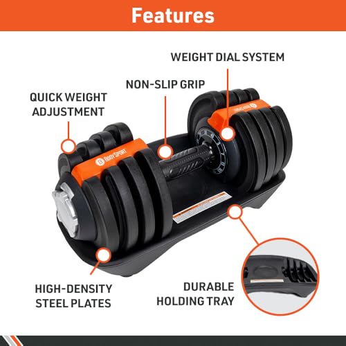 BodySport 40 lb Adjustable Dumbbells with 12 Free Weights for Home Gym Z86856