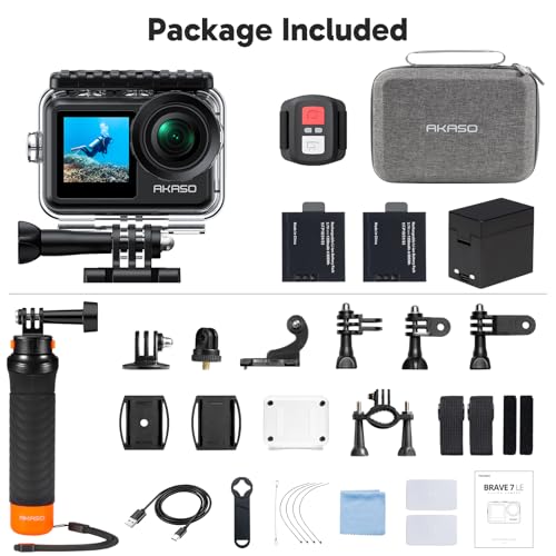 AKASO Brave 7 LE 4K Action Camera with 256GB Memory Card Bundle C607627