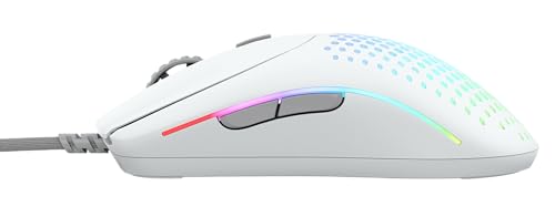 Glorious Model D Wired Gaming Mouse - 68g Honeycomb RGB Ergonomic, Matte White M160012