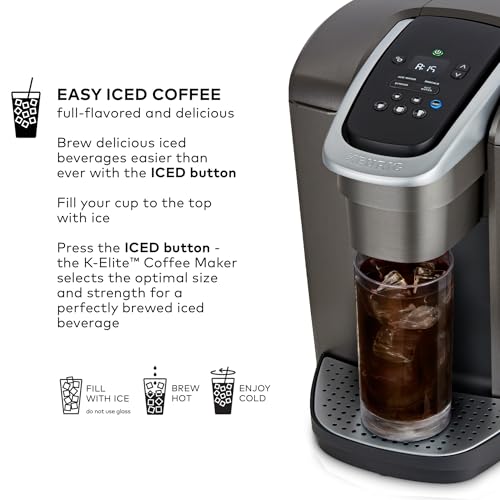 Keurig K-Elite Single Serve K-Cup Pod Coffee Maker, Brushed Silver P23556