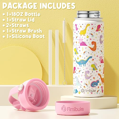 Fimibuke Kids Insulated Water Bottle 18oz with Straw, 2 Pack Ocean Life X374824