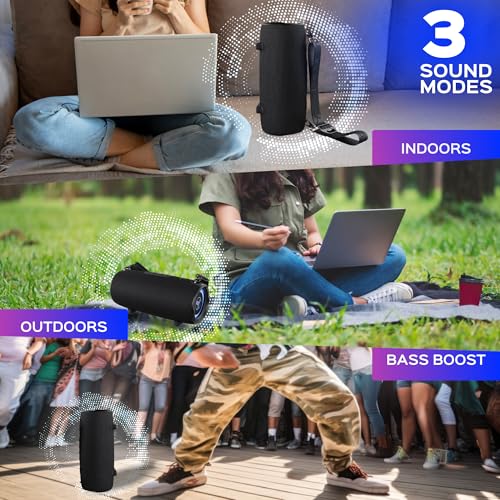 TREBLAB Ultra Loud Wireless Speaker 60W Stereo Sound with Deep Bass, 20H Playtime, Waterproof R962505