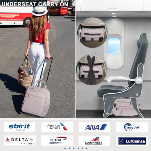 EMPSIGN Underseat Carry On Wheeled 16" Lightweight Rolling Bag for Travel, Black B8919