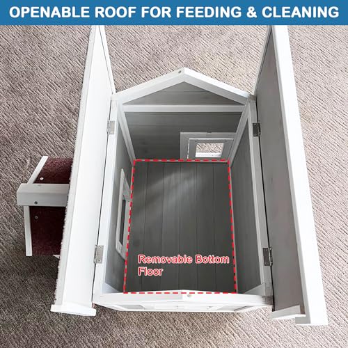 Outdoor Cat House Weatherproof Winter Enclosure for Feral Cats W562161