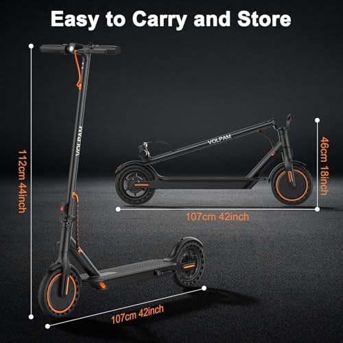 VOLPAM Electric Scooter, 350W/500W, 8.5"/10" Tires, Folding E-Scooter with Dual Braking Q653200