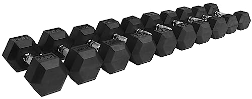 Rubber Coated Hex Dumbbell Weight Set R443