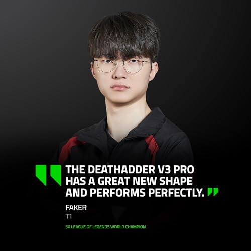 Razer DeathAdder V3 Pro Wireless Gaming Mouse, 63g Ultra Lightweight, Black B812