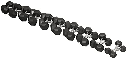 Rubber Coated Hex Dumbbell Weight Set R443