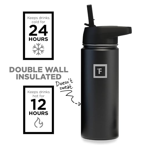 IRON °FLASK Stainless Steel Insulated Water Bottle with 3 Lids, 40 oz U19688