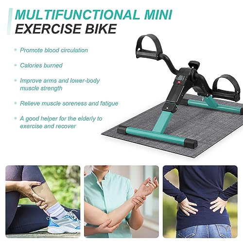 Uten Folding Pedal Exerciser, Under Desk Bike with LCD Monitor C98402