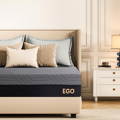 EGOHOME 14 Inch King Size Memory Foam Mattress, Cooling Copper Gel, Medium Firm L623776