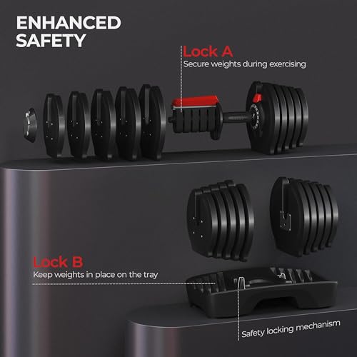 Yaheetech Adjustable Dumbbell Set with Anti-Slip Handle for Home Gym J871148
