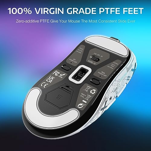 ATTACK SHARK X3 Wireless Gaming Mouse, 49g Ergonomic, PAW3395 26K DPI, White C238377