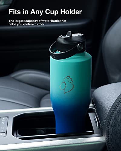 BUZIO 40oz Insulated Tumbler with Handle and Straw Lid, Black M702