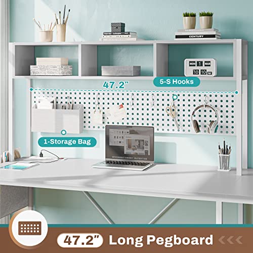 SEDETA L Shaped Gaming Desk with Power Outlet and Pegboard, Black B28201