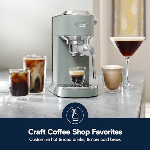 De'Longhi Dedica Duo Compact Espresso Machine with Milk Frother, Stainless Steel C1989
