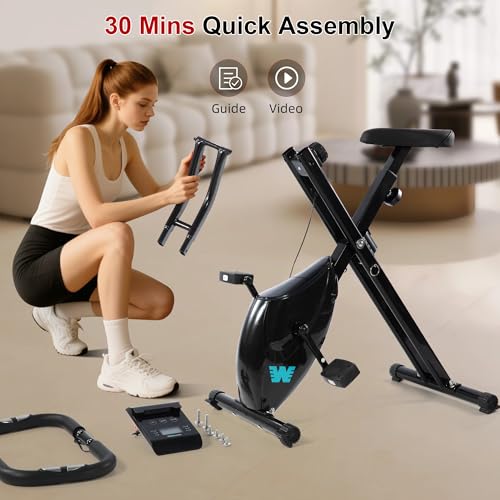 BARWING Foldable Exercise Bike for Home Workout, 350LB Capacity Z9564