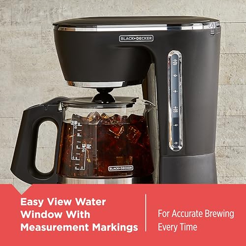 BLACK+DECKER 12-Cup Programmable Digital Coffee Maker, Black D647511