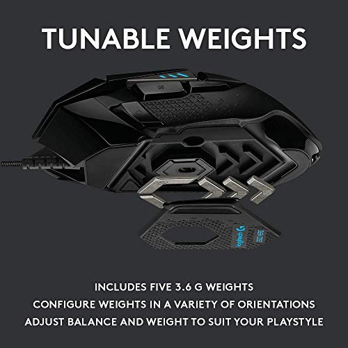 Logitech G502 HERO Wired Gaming Mouse with RGB and Adjustable Weights R1222