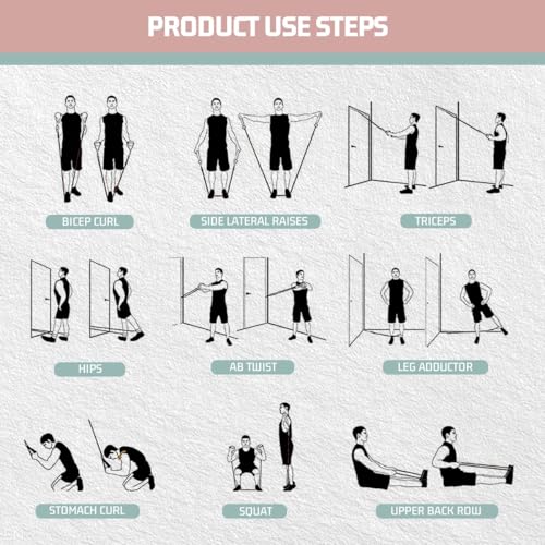 VEICK Resistance Bands with Handles for Home Workout O75059