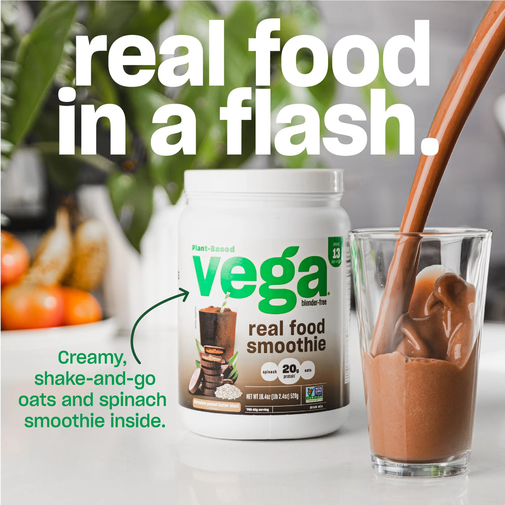 Vega Real Food Smoothie Wildberry Bliss Vegan Protein Powder 20g Plant Based Protein 19 Oz S126