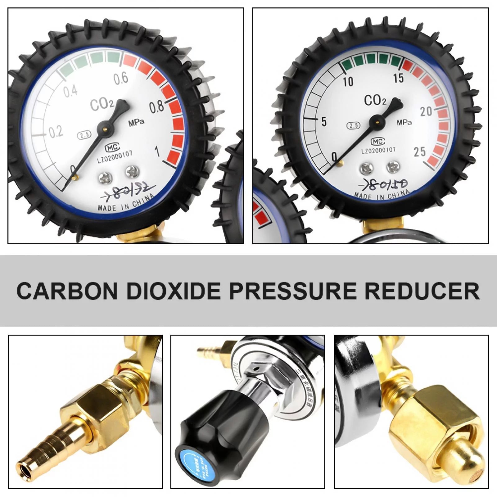 CO2 Gas Pressure Regulator Brass for MIG TIG Welding P37303