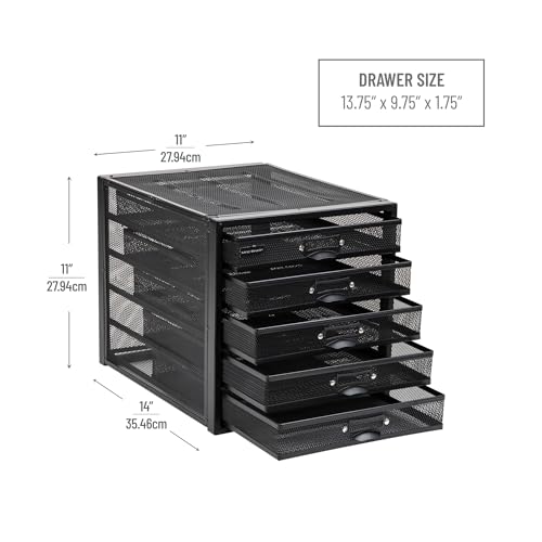 Mind Reader 10-Drawer Metal Mesh Desk Organizer, Silver N923041