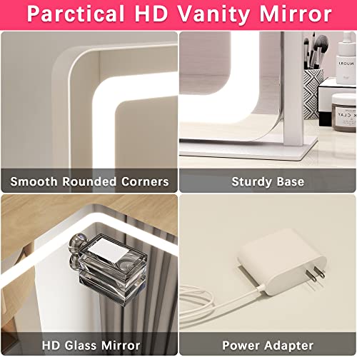 Vanity Mirror with Lights, 12.6"×15" LED Makeup Mirror, Touch Control Dimmable D52089